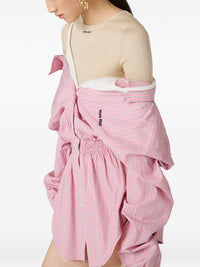 Miu Miu Women Striped Cotton Mini Dress