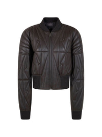 Moncler + Rick Owens Women Leather Bomber Jacket