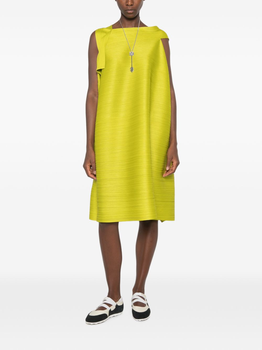 Pleats Please Issey Miyake Women Pleated Midi Dress