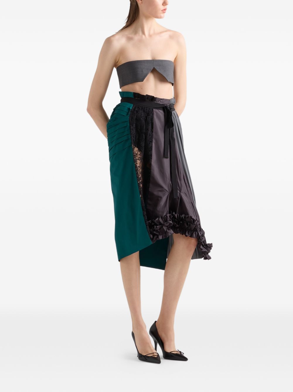 Prada Prada Women Patchwork Midi Skirt