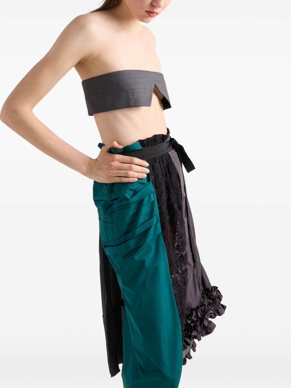 Prada Prada Women Patchwork Midi Skirt