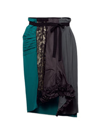 Prada Women Patchwork Midi Skirt