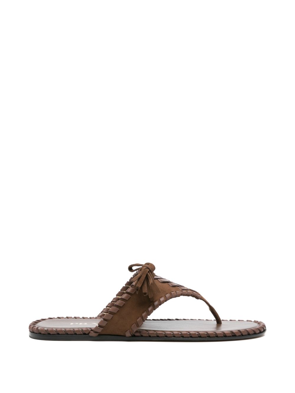 Prada Women Suede Leather Thong Sandals