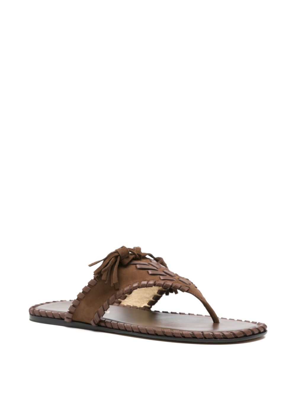 Prada Women Suede Leather Thong Sandals