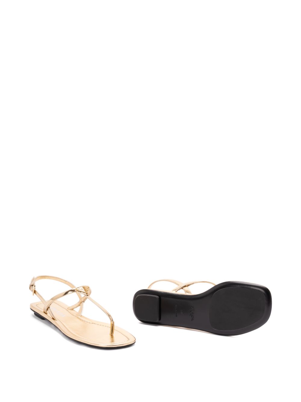 Prada Women Leather Thong Sandals