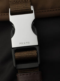 Prada Men Re-Nylon And Leather Crossbody Bag