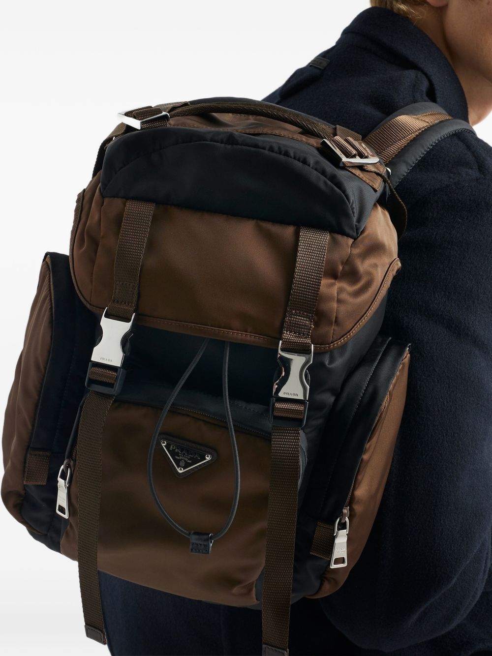 Prada Men Re-Nylon And Leather Backpack