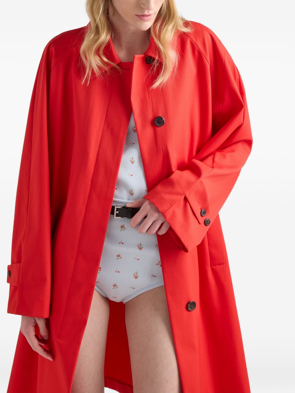 Prada Prada Women Gabardine Midi Coat