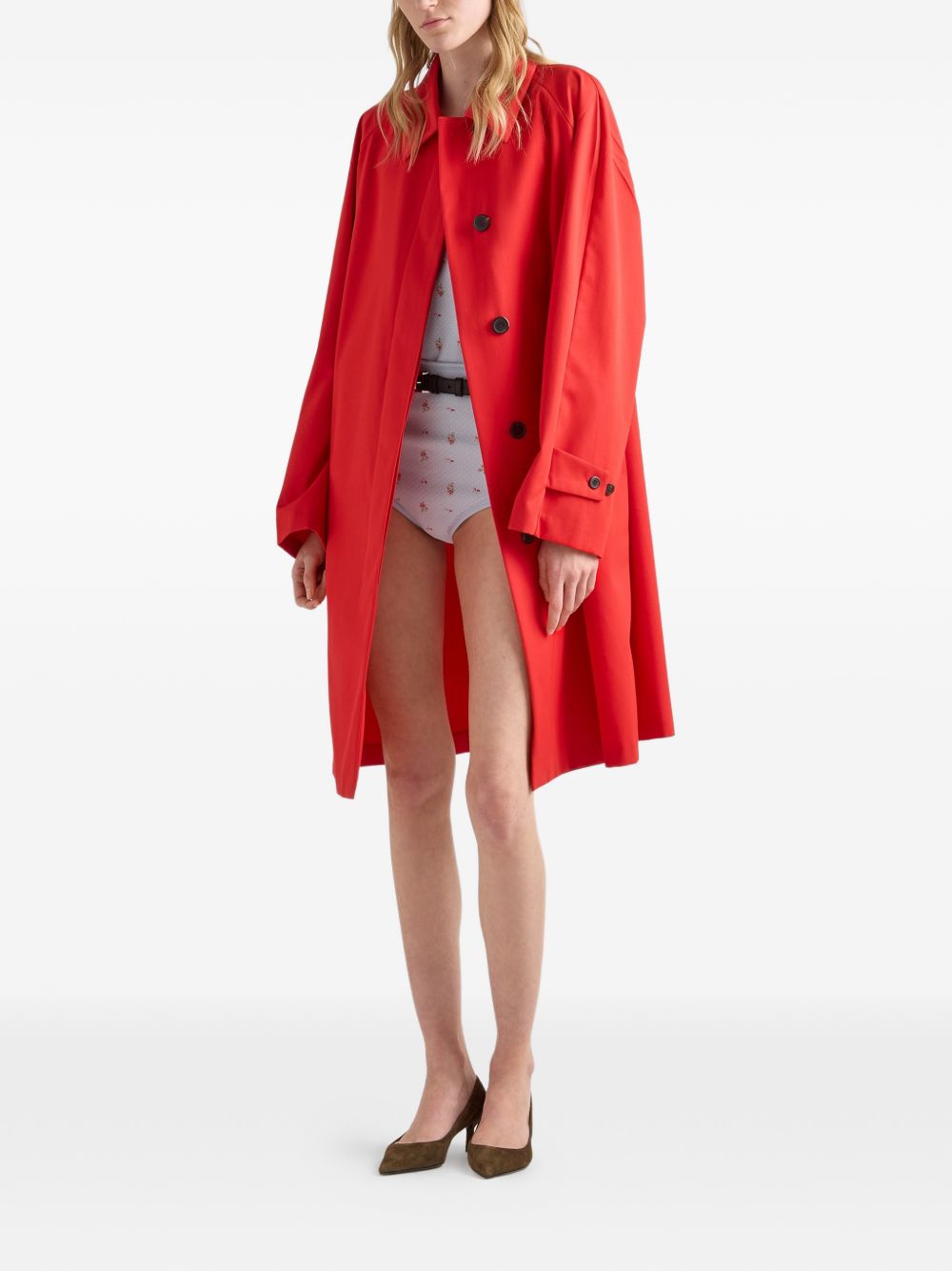Prada Prada Women Gabardine Midi Coat