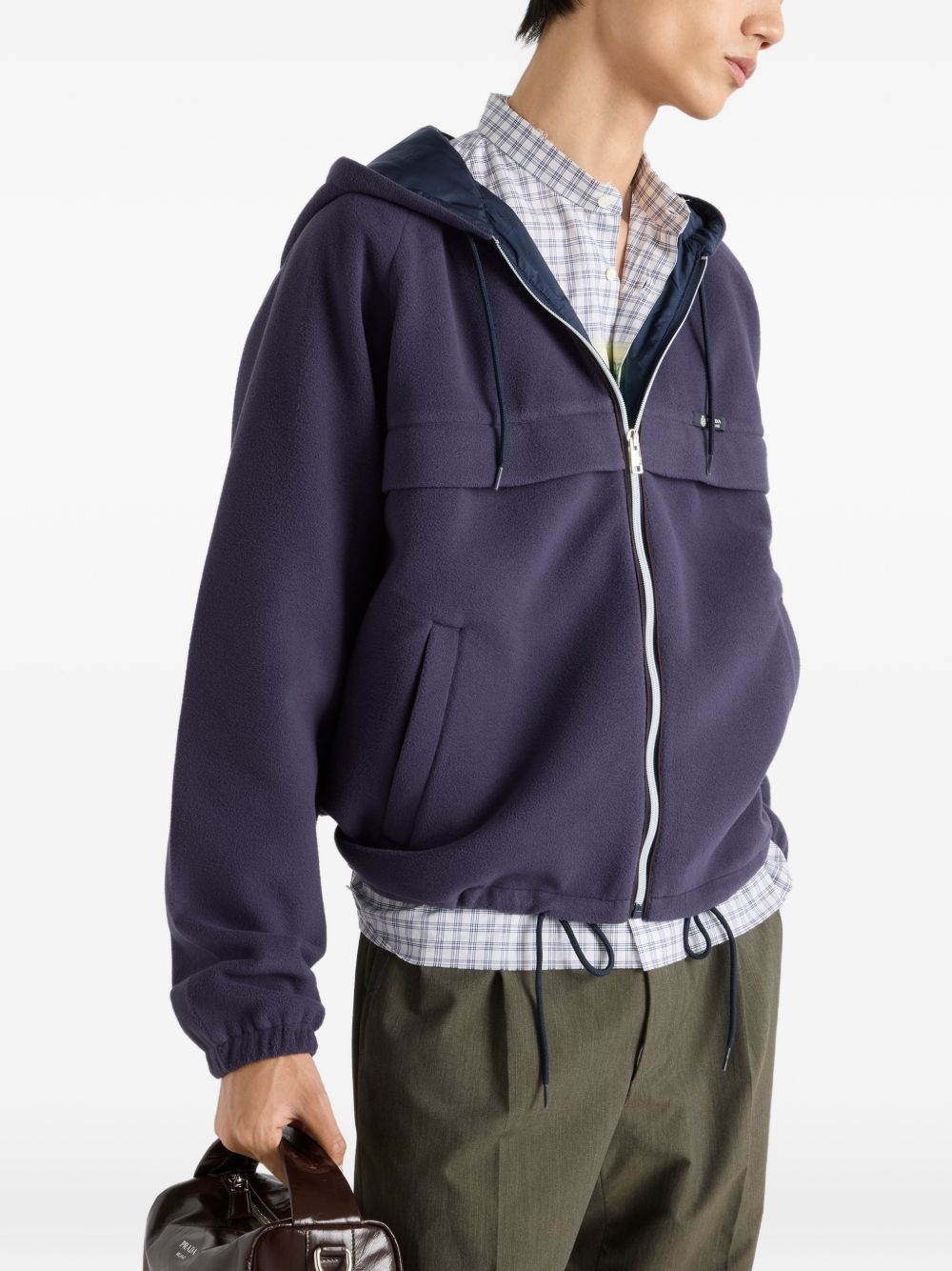 PRADA Prada Men Fleece Hooded Blouson Jacket