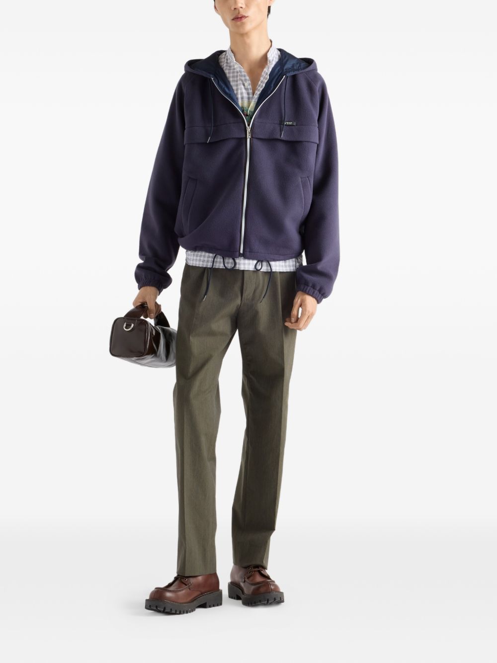 PRADA Prada Men Fleece Hooded Blouson Jacket