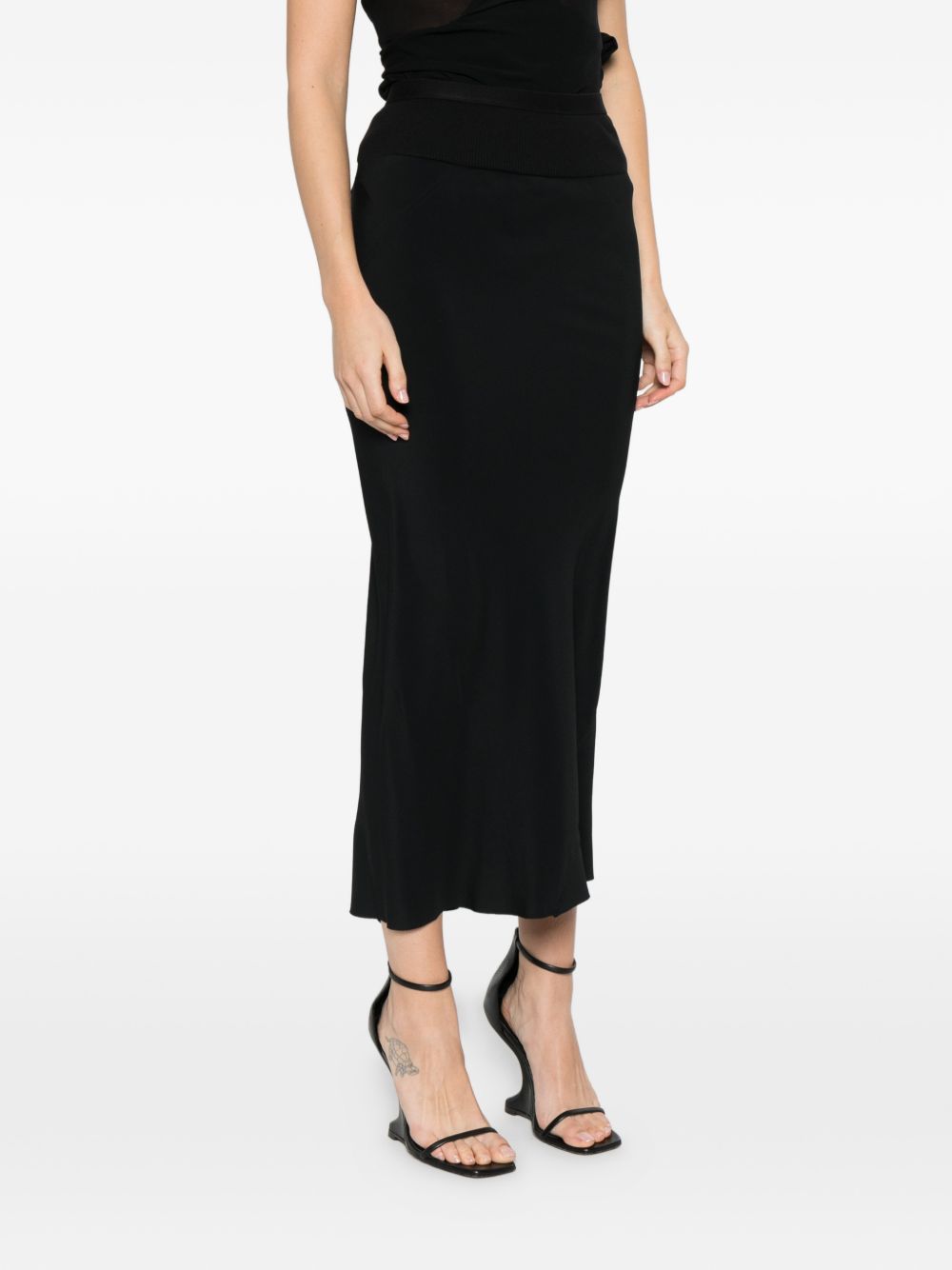 Rick Owens Women Cotton Blend Midi Skirt