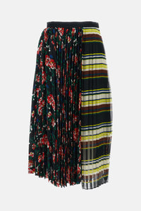 Sacai Sacai Women Pattern Mix Pleated Skirt