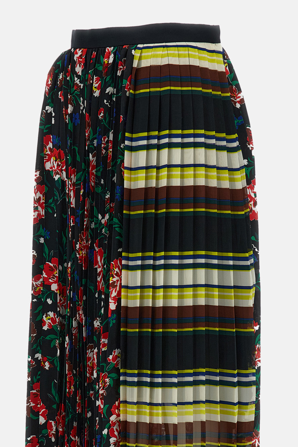 Sacai Sacai Women Pattern Mix Pleated Skirt