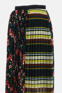 Sacai Sacai Women Pattern Mix Pleated Skirt