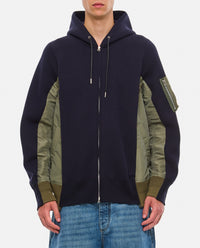 Sacai Men Sponge Sweat X Nylon Twill Hoodie