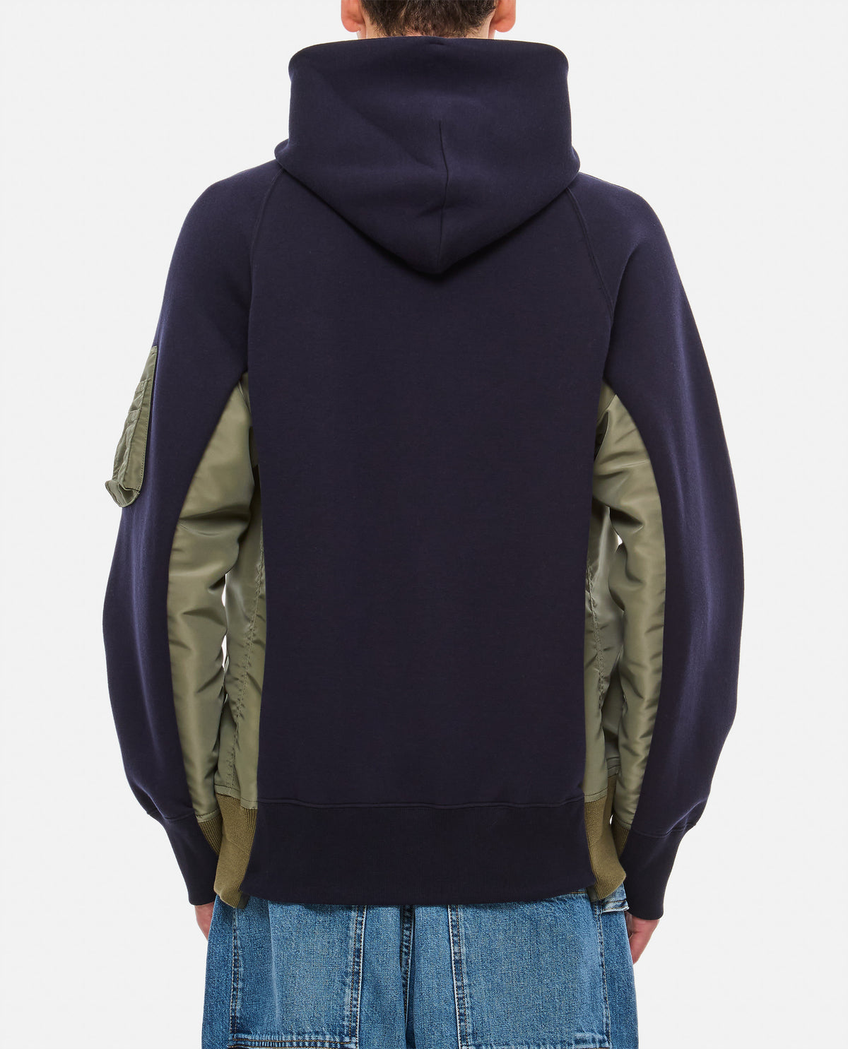 Sacai Men Sponge Sweat X Nylon Twill Hoodie