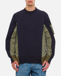 Sacai Men Sponge Sweat X Nylon Twill Pullover