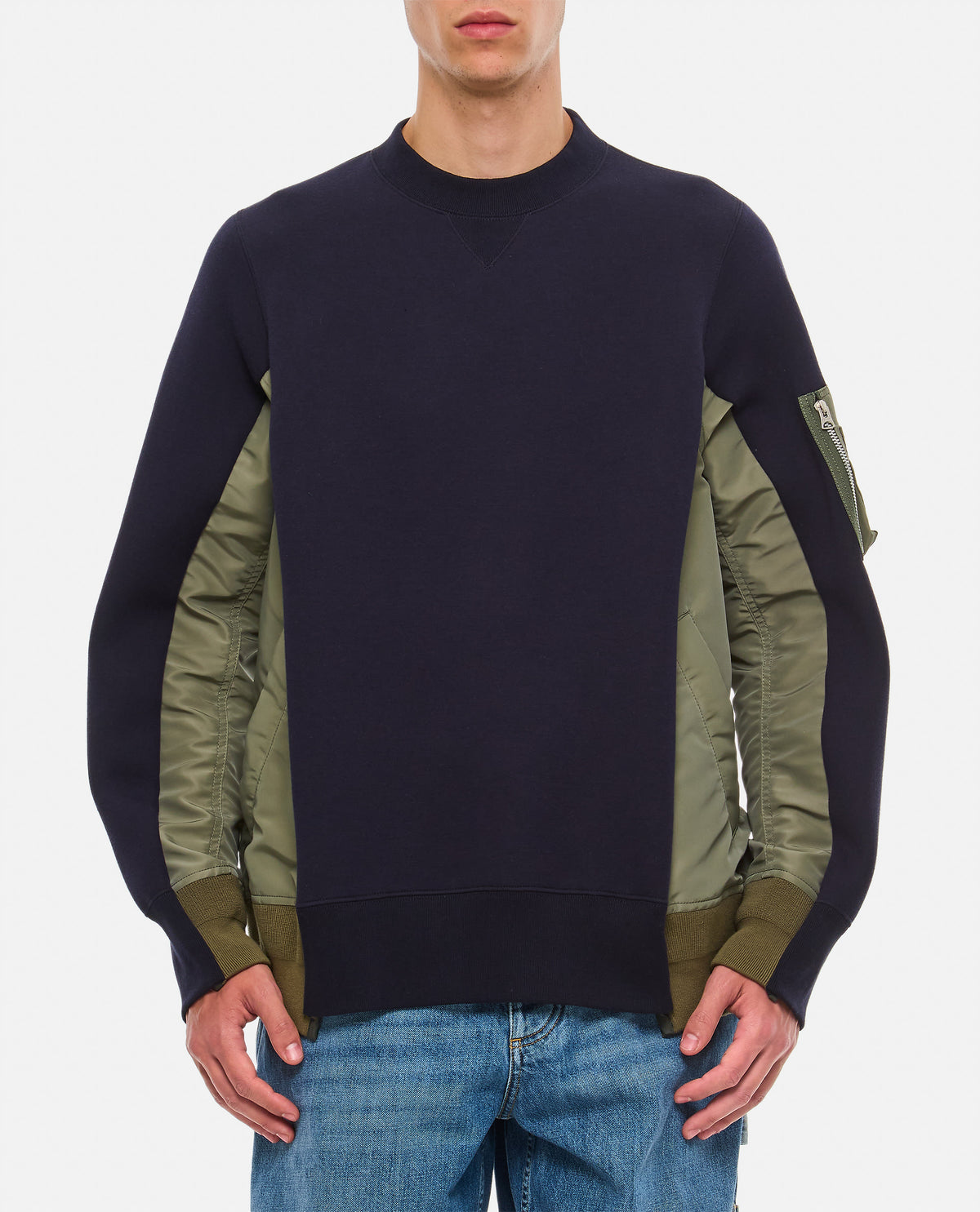 Sacai Men Sponge Sweat X Nylon Twill Pullover