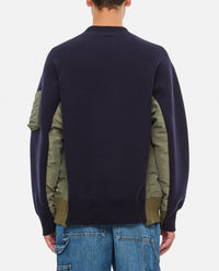 Sacai Men Sponge Sweat X Nylon Twill Pullover