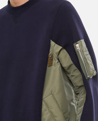 Sacai Men Sponge Sweat X Nylon Twill Pullover