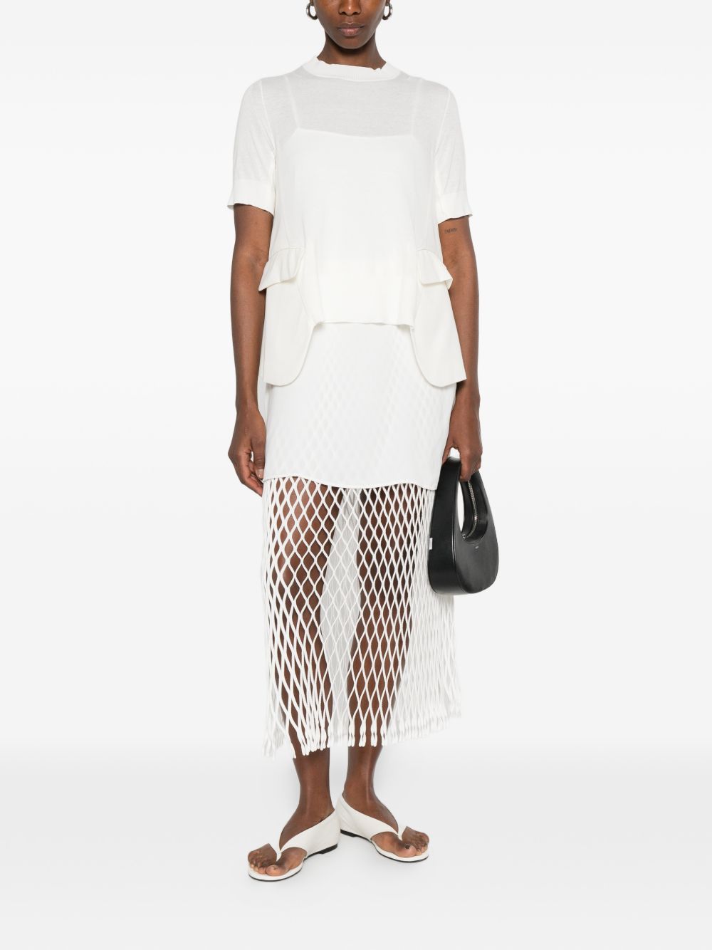 SACAI Sacai Women Wool And Cotton Blend T-Shirt