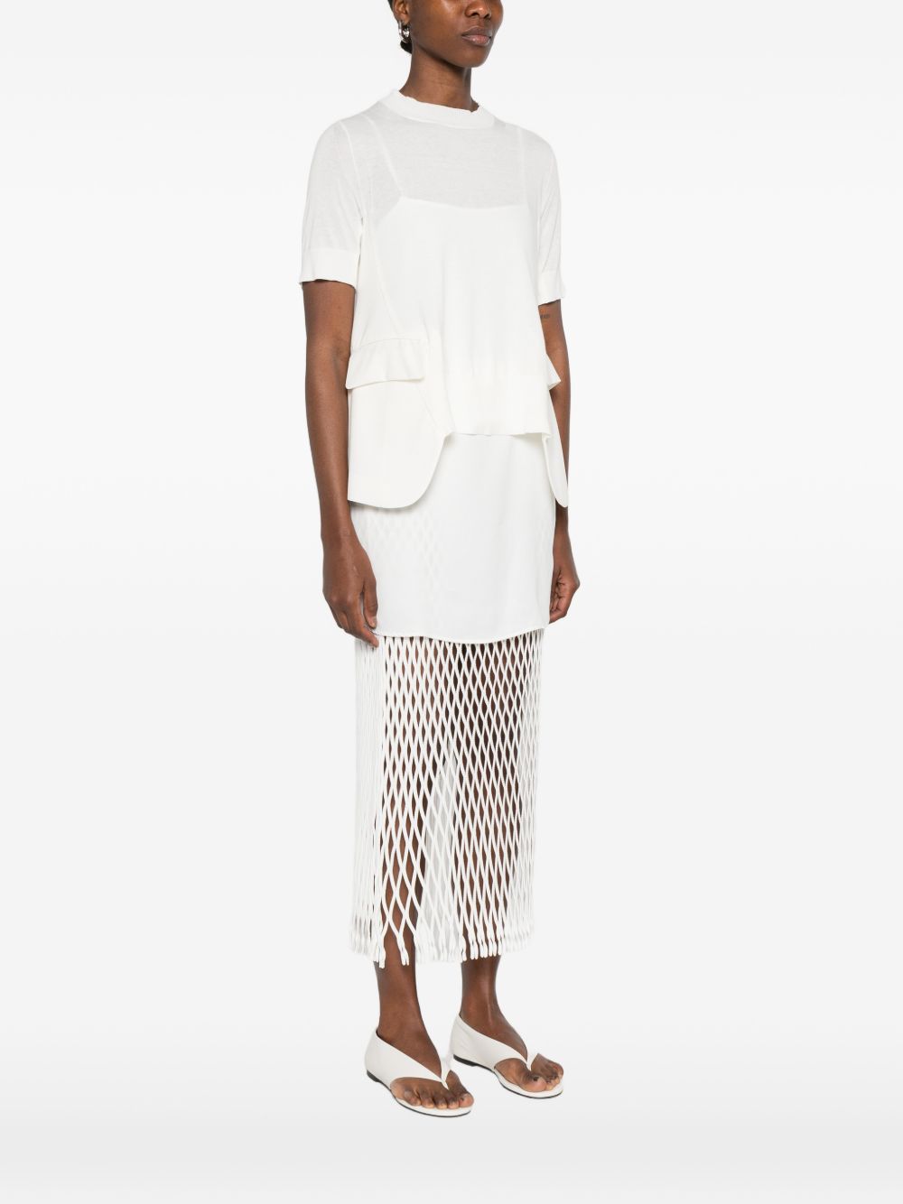SACAI Sacai Women Wool And Cotton Blend T-Shirt