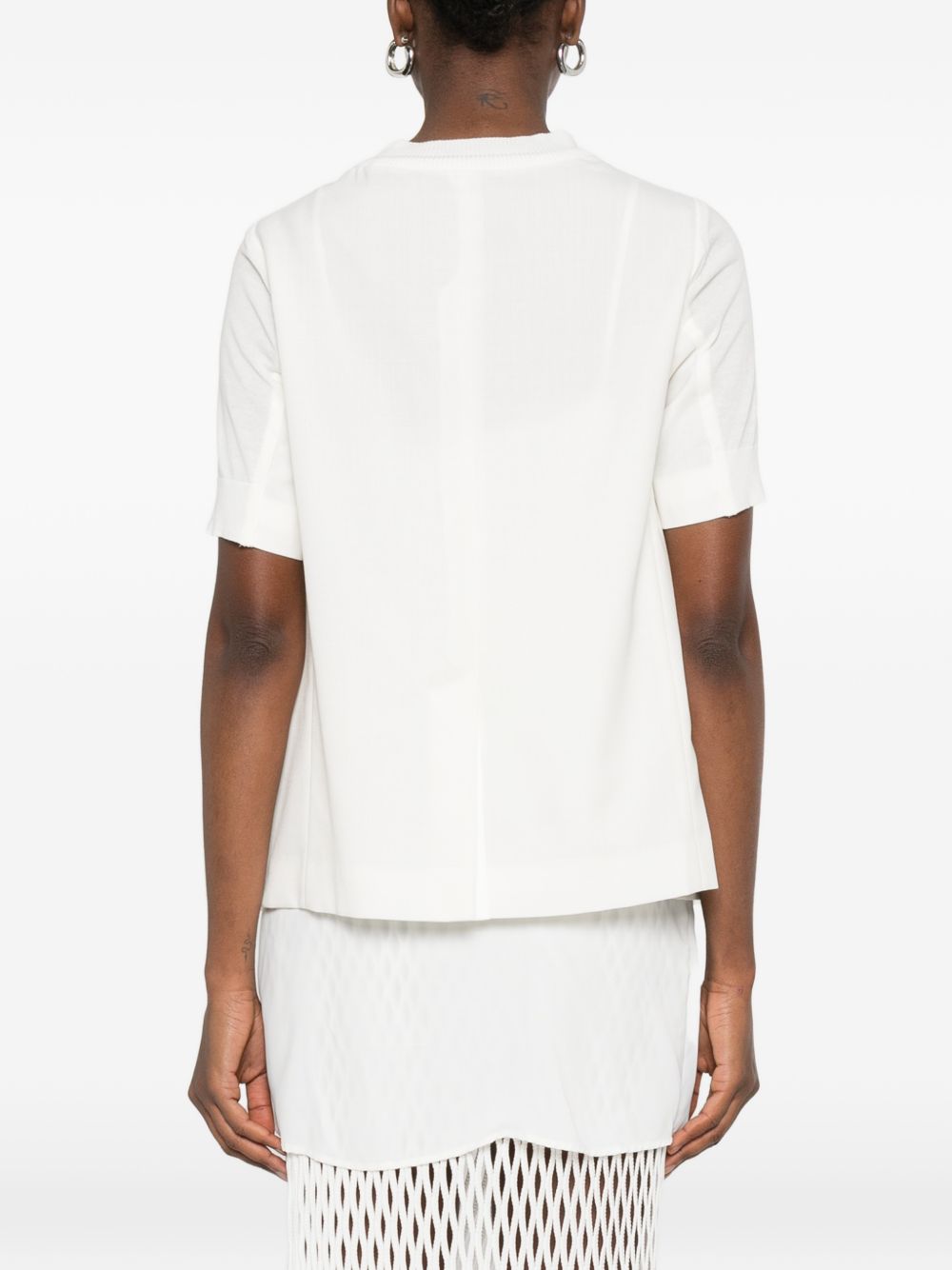 SACAI Sacai Women Wool And Cotton Blend T-Shirt
