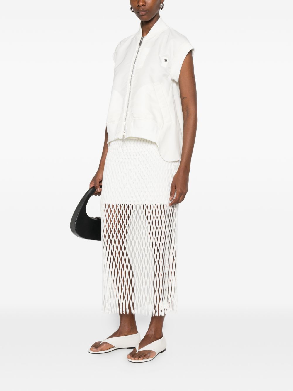 Sacai Women Wool And Nylon Vest