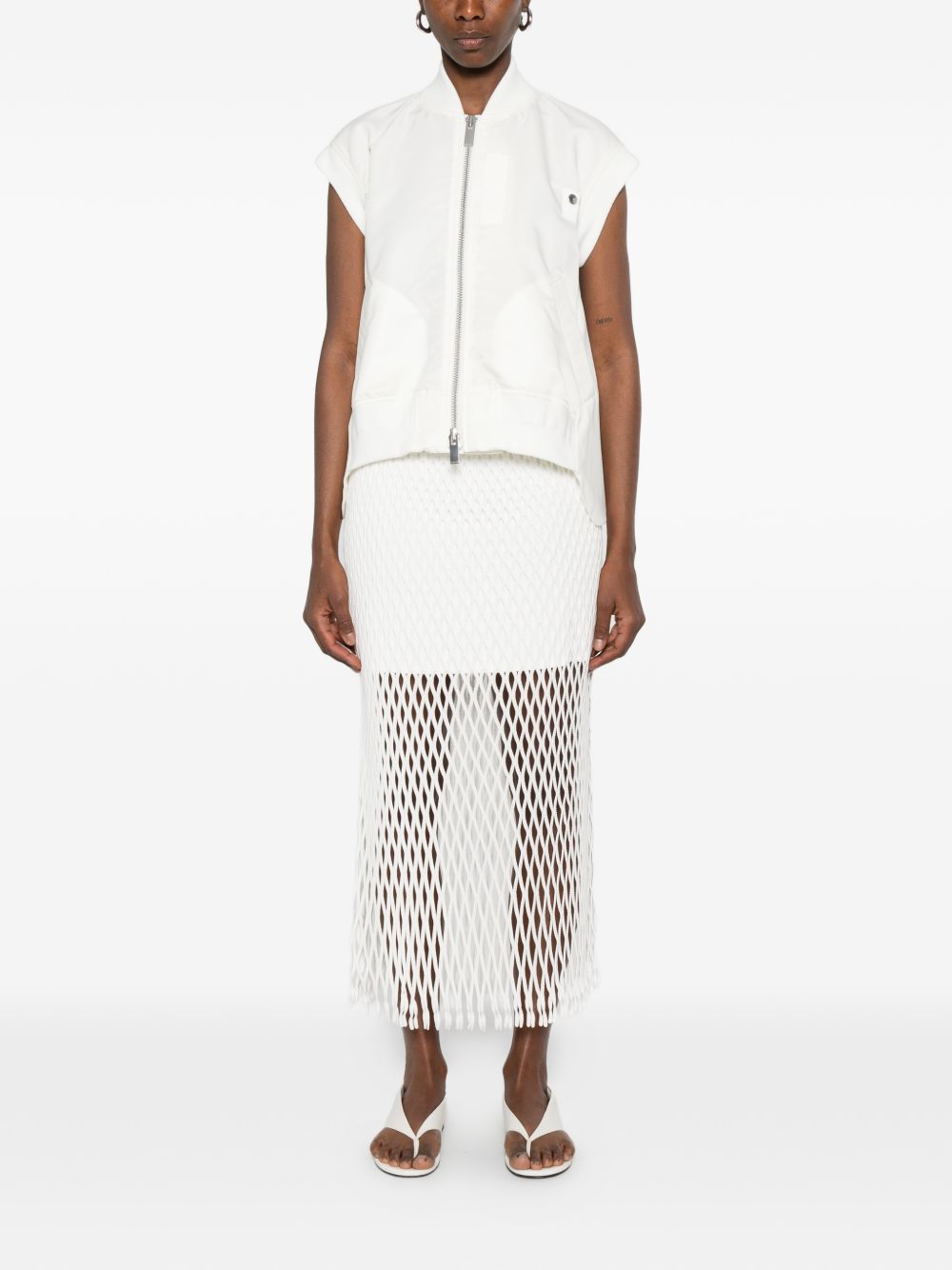 Sacai Women Wool And Nylon Vest