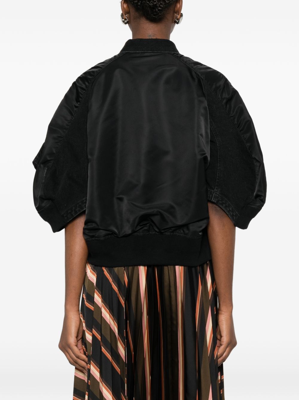 Sacai Women Nylon And Denim Jacket
