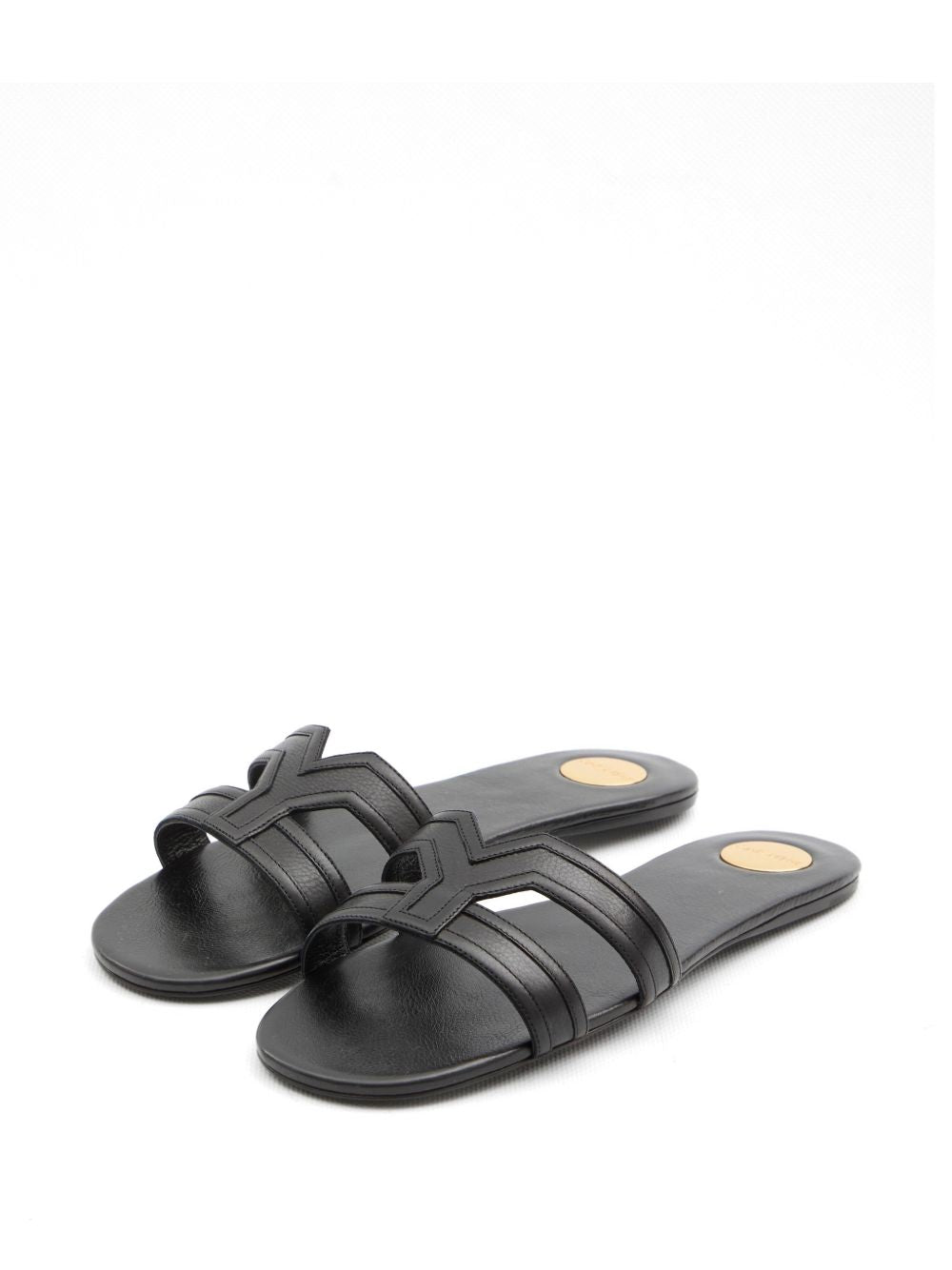 Saint Laurent Women Mabrouka Leather Flat Sandals