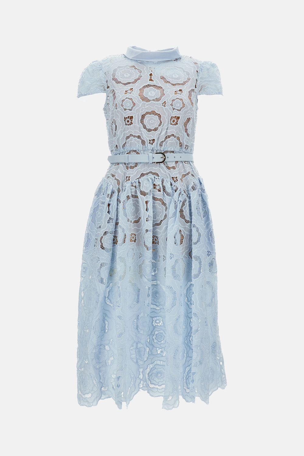 Self-Portrait Self-Portrait Women Blue Floral Lace Midi Dress