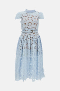 Self-Portrait Self-Portrait Women Blue Floral Lace Midi Dress