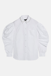 Simone Rocha Women Draped Sleeve Masculine Shirt With Emb
