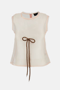 Simone Rocha Women Sheer Frayed Contour Dart Top