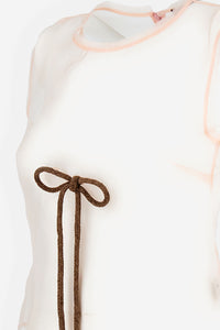 Simone Rocha Women Sheer Frayed Contour Dart Top