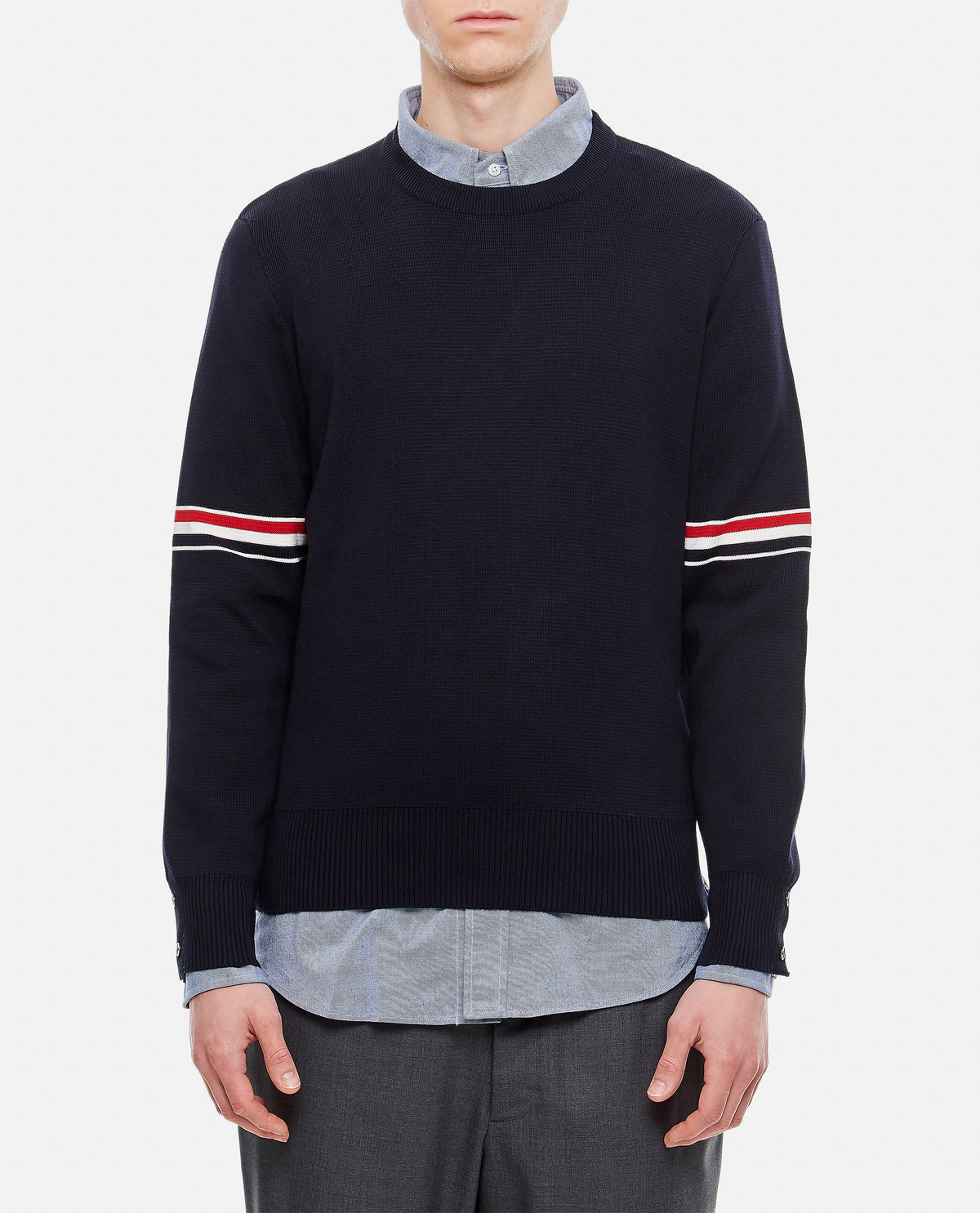 Thom Browne Men Milano Stitch Crewneck Pullover
