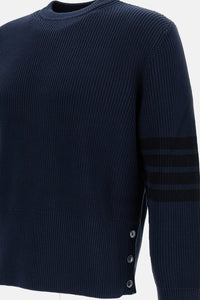 Thom Browne Men Crewneck Cotton Cardigan