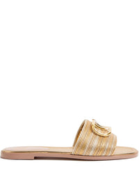 VALENTINO GARAVANI Valentino Garavani Women Vlogo Signature Leather Flat Sandals