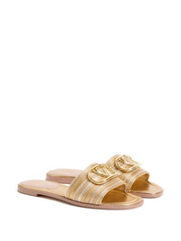 VALENTINO GARAVANI Valentino Garavani Women Vlogo Signature Leather Flat Sandals