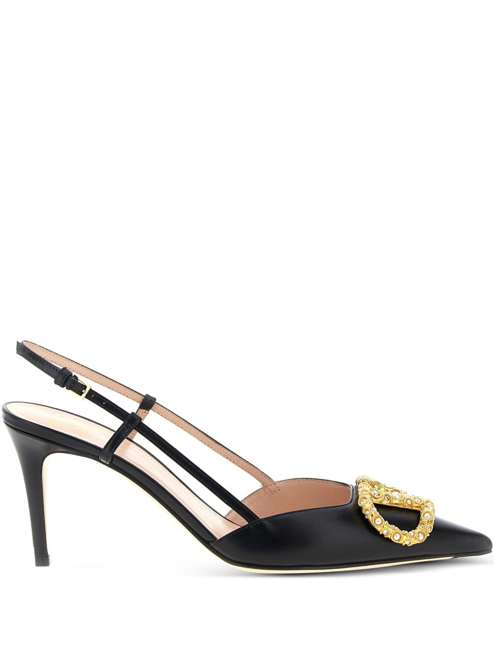 VALENTINO GARAVANI Valentino Garavani Women Vlogo Signature Leather Slingback Pumps