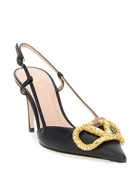 VALENTINO GARAVANI Valentino Garavani Women Vlogo Signature Leather Slingback Pumps