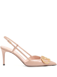 Valentino Garavani Women Vlogo Signature Leather Slingback Pumps