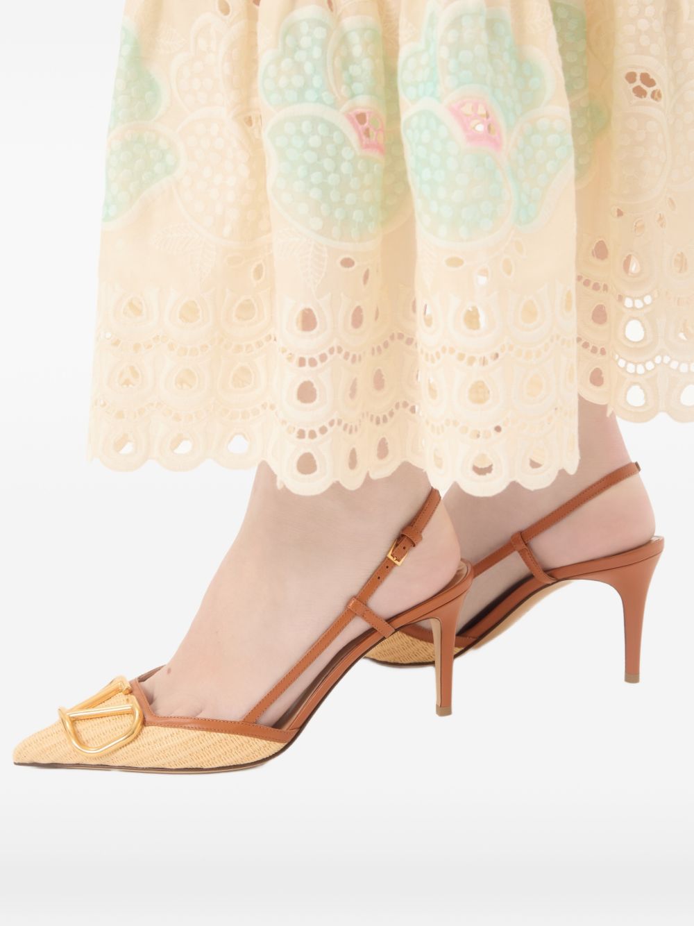 VALENTINO GARAVANI Valentino Garavani Women Vlogo Signature Leather Slingback Pumps