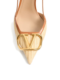 VALENTINO GARAVANI Valentino Garavani Women Vlogo Signature Leather Slingback Pumps