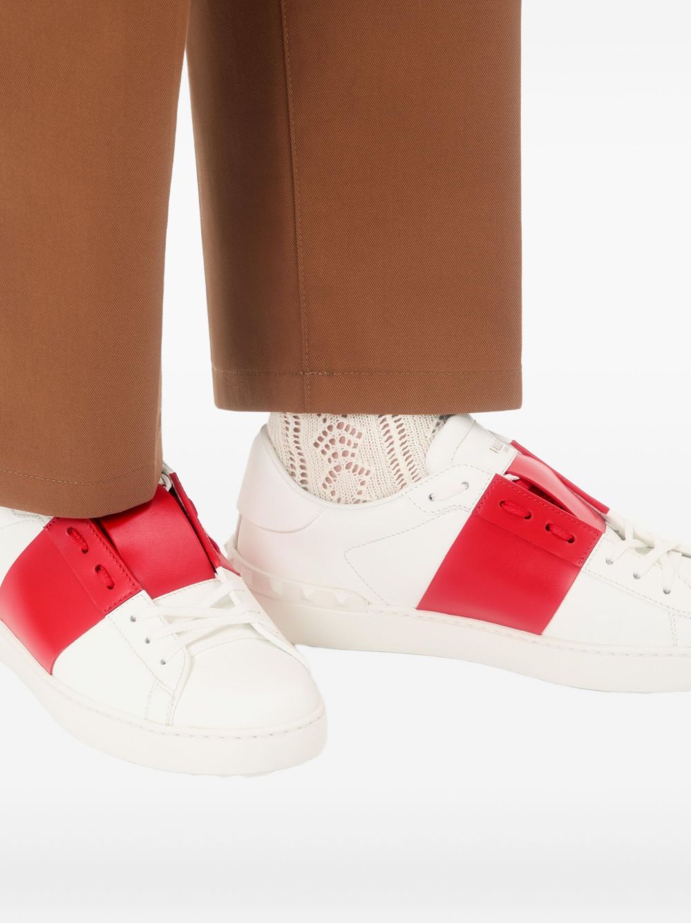 Valentino Garavani Men Open Leather Sneakers