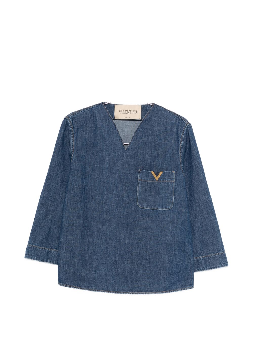Valentino Women Vlogo Signature Denim Blouse