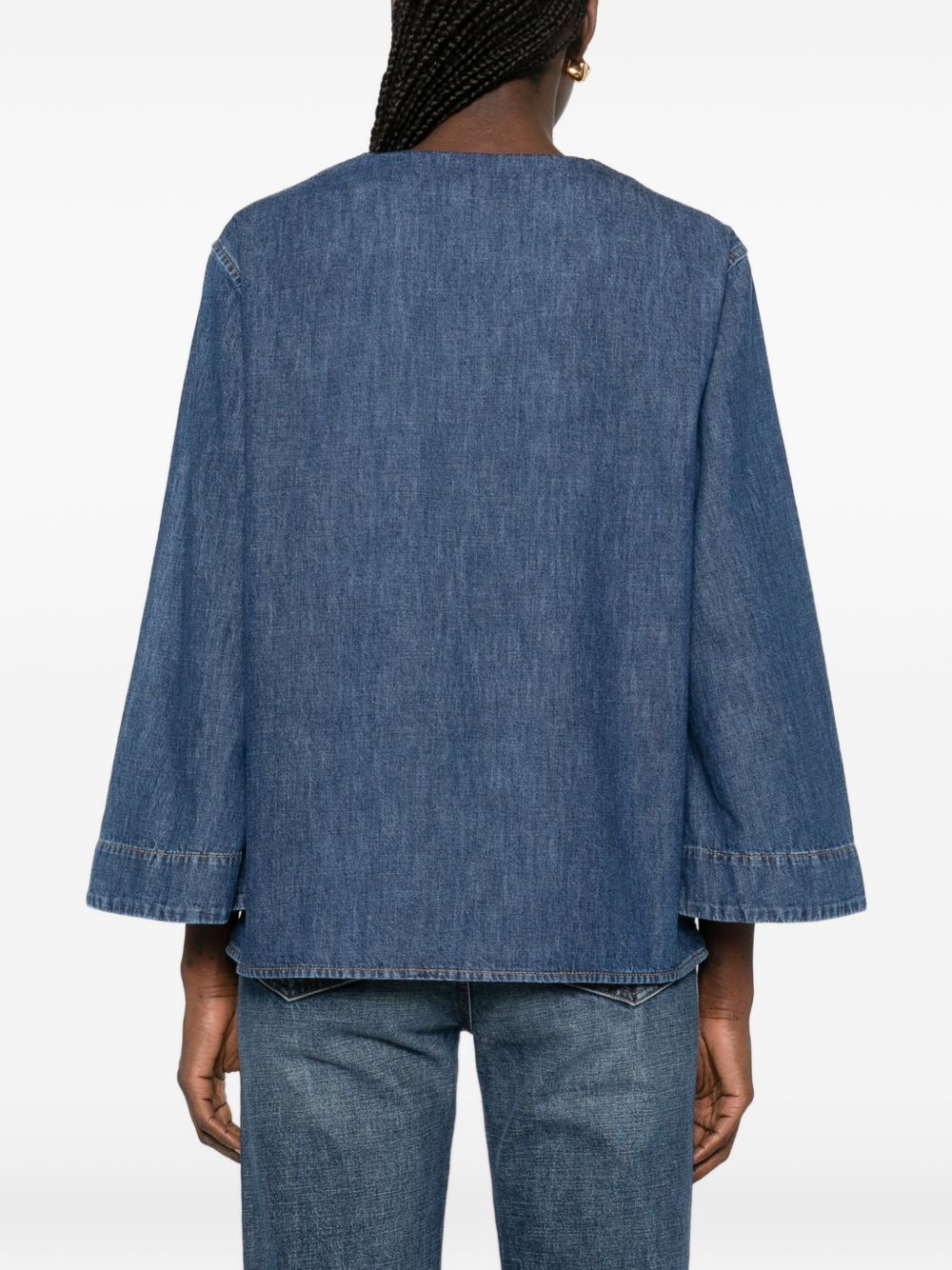 Valentino Women Vlogo Signature Denim Blouse