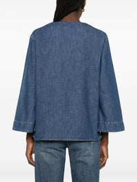 Valentino Women Vlogo Signature Denim Blouse